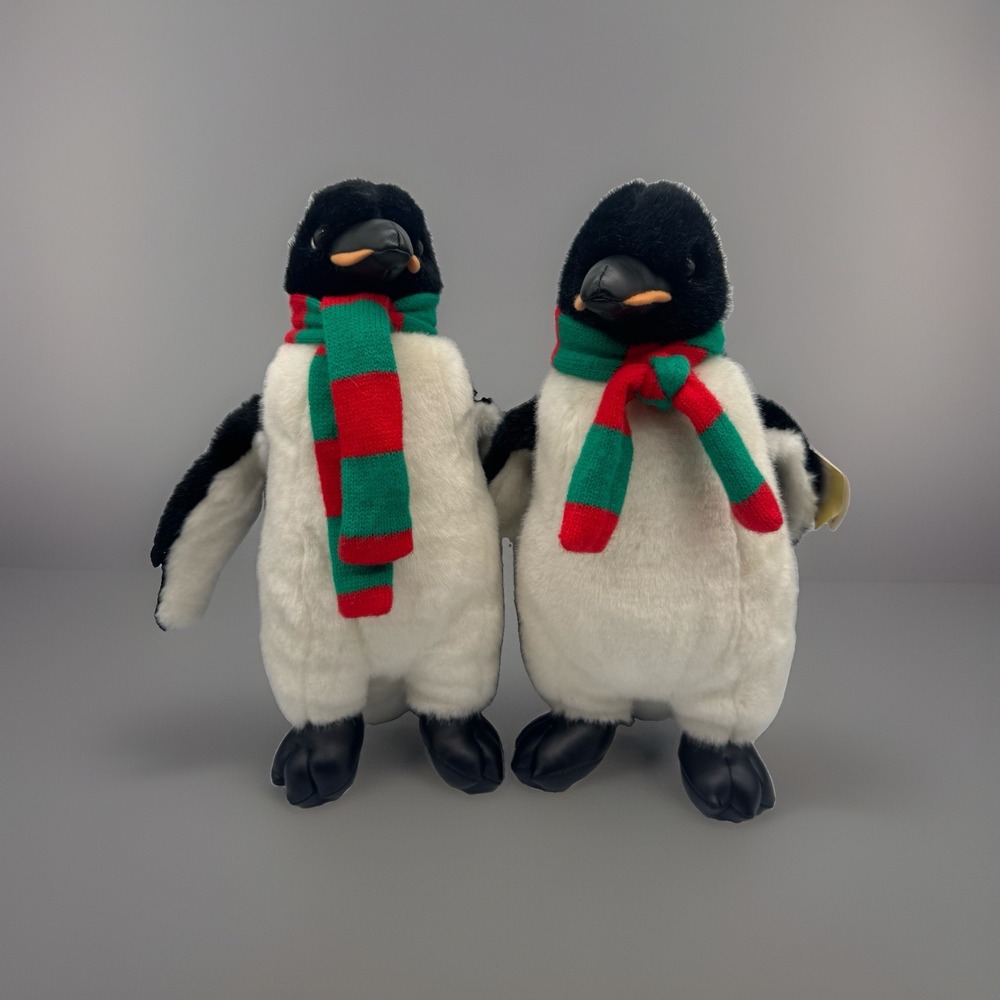 Beta Toy Unique Christmas Holiday Penguins Bundle Of 2  W Original Tags Rare